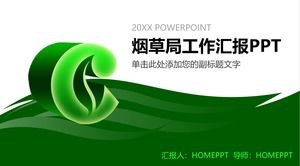 Modèle PPT de rapport de synthèse du travail du bureau du tabac vert