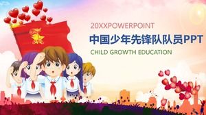 Modèle PPT de jeune pionnier de dessin animé