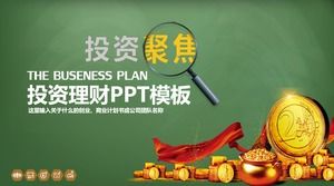 แม่แบบเหรียญทองอุดมสมบูรณ์พื้นหลังการลงทุนทางการเงินแบบ PPT