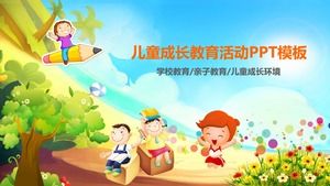 Plantilla PPT de educación infantil crecimiento de dibujos animados