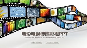 PPT-Vorlage für Film- und Fernsehmedien auf dem Hintergrund des Filmfilms