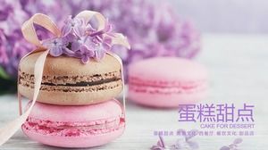 Template PPT kue makanan penutup merah muda