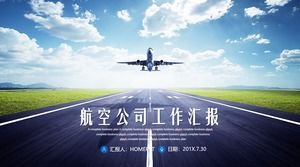 Шаблон отчета PPT авиакомпании о взлете самолета