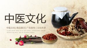 Szablon PPT kultury medycyny chińskiej na tle Ganoderma lucidum