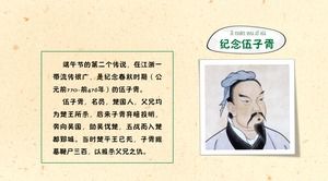 PPT-Vorlage für das Drachenbootfest im exquisiten handgemalten Stil