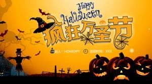 Crazy Halloween theme slide template