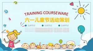 Cute childish cartoon children's day ppt template