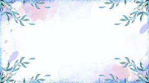 Frischer Aquarellpflanzenzweig verlässt PPT-Hintergrundbild