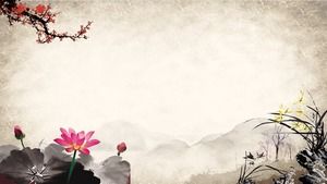 8つの古典的なインクPPT背景画像