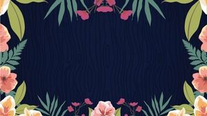 Han Fan gambar latar belakang PPT bunga bunga