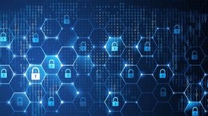 Image d'arrière-plan de la technologie PPT numérique 01 hexagone en nid d'abeille