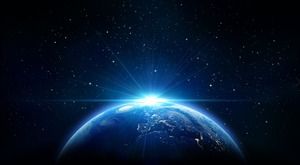 Dark blue star planet PPT background image