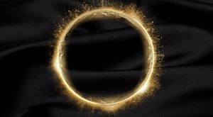 Three black gold abstract planet PPT background maps