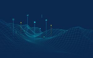 Mavi sanal uzay hattı PPT arka plan resmi