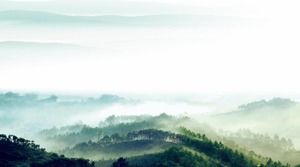 Mapa de fondo PPT bosque de montaña fresca verde