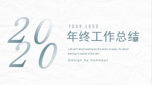 Plantilla PPT de informe de resumen de trabajo simple azul 2020