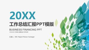 Ringkasan ringkasan pekerjaan latar belakang grafik abstrak hijau template PPT