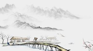 Коллекция из шести классических китайских чернил PPT фоновые рисунки коллекция два