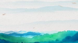 綠色墨水山幻燈片背景圖片