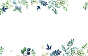 ใบไม้สีน้ำสีเขียวใบไม้ภาพพื้นหลัง PPT