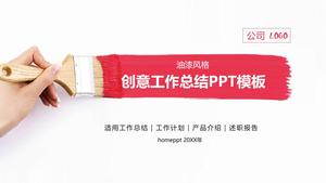 Șablon de rezumat PPT pentru fundalul pensulelor creative