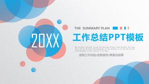 Albastru și roșu fundal rotund de rezumat de lucru planul PPT șablon