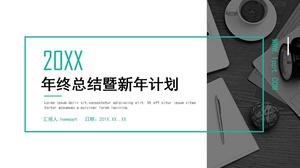 간단한 비즈니스 스타일 작업 요약 보고서 PPT 템플릿