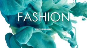 Pittura verde della pittura nel modello PPT del riassunto del lavoro di modo del fondo dell'immagine dell'immagine dell'acqua