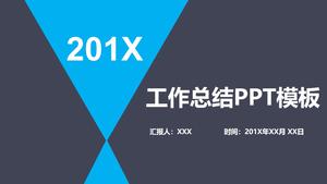 Blaue einfache PPT-Vorlage mit Hintergrundzusammenfassung des umgekehrten Dreiecks