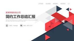 Ringkasan kerja template PPT untuk latar belakang poligon merah kreatif