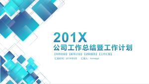 Lavori il modello PPT di sintesi del fondo sovrapposto rettangolo blu creativo