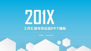 Blue simple micro stereo mid-year work summary PPT template