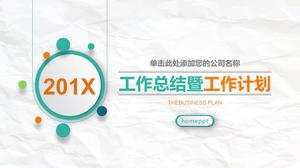 Renkli mikro stereoskopik tarzda iş özeti ve çalışma planı PPT şablonu