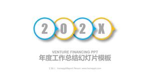 Изысканный синий и желтый микроскопический годовой отчет о работе PPT шаблон