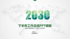 Frische grüne mikro-stereoskopische Halbjahresarbeit Zusammenfassung PPT-Vorlage