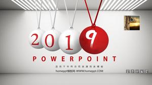 灰池背景年終總結PPT模板下載