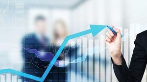 Informe de datos flecha ascendente PPT imagen de fondo