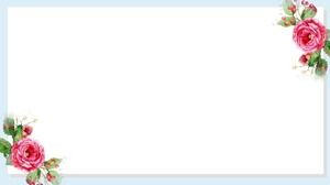 Patru flori de acuarelă elegante cu flori de fond PPT