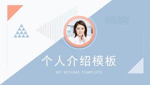 Mavi ve turuncu renk özgeçmiş kişisel tanıtım PPT şablonu