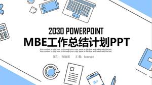 قالب PPT الأزرق ملخص خطة عمل قالب PPT