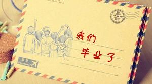 Plantilla PPT de álbum de graduación de fondo de sobre