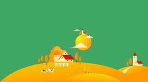 Fünf niedliche Cartoon-PPT-Hintergrundbilder