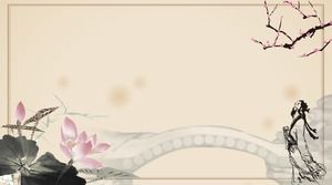 15 klasik mürekkep PPT arka plan resimleri