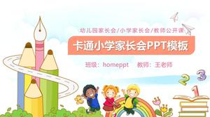 Plantilla PPT de reunión de padres de escuela primaria de dibujos animados
