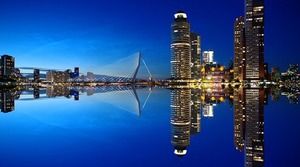 Blue city night slide background picture