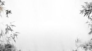 Beş mürekkep bambu PPT arka plan resimleri