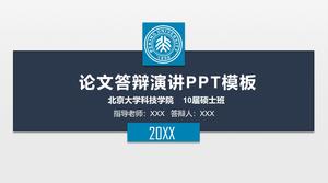 Plantilla PPT de defensa de tesis de posgrado estable azul oscuro