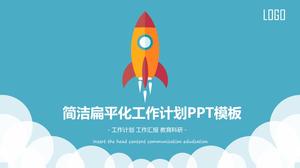 Szablon planu pracy PPT płaskie małe rakiety tło
