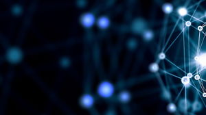 Immagine di sfondo PPT linea tratteggiata offuscata blu