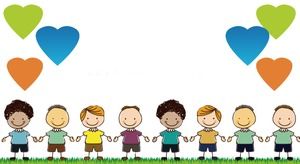 Три мультфильма дети держатся за руки фоновые картинки PPT